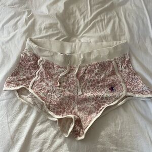 Champion Pink Cheetah Print Comfy Shorts
